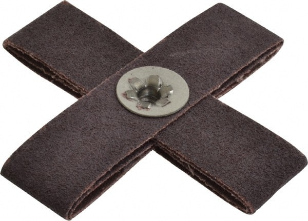 Merit Abrasives - 60 Grit, Medium Grade, Aluminum Oxide Cross Pad - 4" Long x 4" Wide x 1" Thick, 8 Ply, 12,000 Max RPM - Exact Tooling