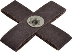 Merit Abrasives - 60 Grit, Medium Grade, Aluminum Oxide Cross Pad - 4" Long x 4" Wide x 1" Thick, 8 Ply, 12,000 Max RPM - Exact Tooling