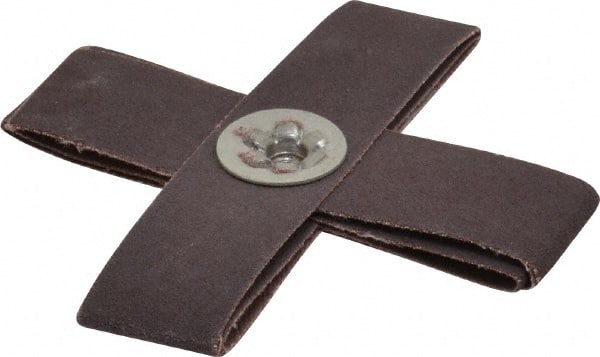 Merit Abrasives - 120 Grit, Fine Grade, Aluminum Oxide Cross Pad - 4" Long x 4" Wide x 1" Thick, 8 Ply, 12,000 Max RPM - Exact Tooling