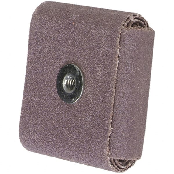 Merit Abrasives - 60 Grit, Medium Grade, Aluminum Oxide Square Pad - 1-1/2" Long x 1-1/2" Wide x 1/2" Thick - Exact Tooling