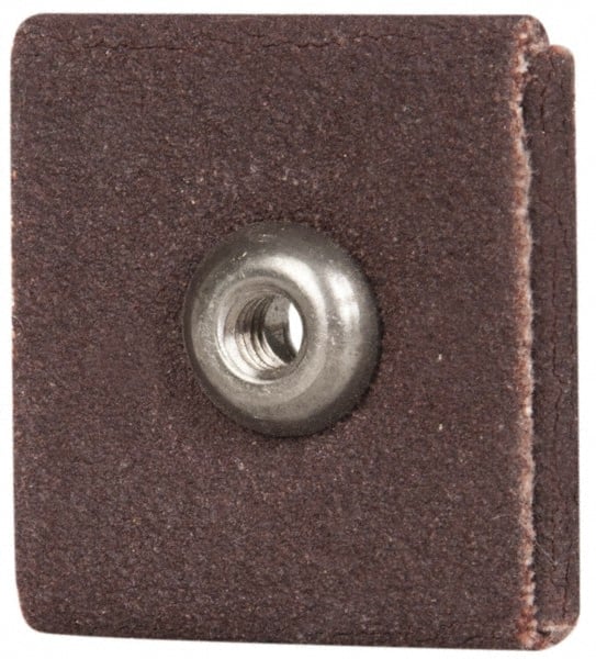 Merit Abrasives - 120 Grit, Fine Grade, Aluminum Oxide Square Pad - 1" Long x 1" Wide x 1" Thick, 1 Ply, 25,000 Max RPM - Exact Tooling