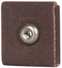Merit Abrasives - 120 Grit, Fine Grade, Aluminum Oxide Square Pad - 1" Long x 1" Wide x 1" Thick, 1 Ply, 25,000 Max RPM - Exact Tooling