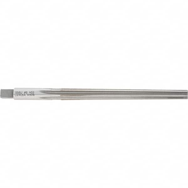 Made in USA - #6 Pin, 0.354" Diam, 0.2773" Small End, 23/64" Diam Straight Shank, 3-11/16" Flute, Taper Pin Reamer - Exact Tooling
