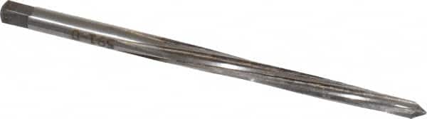 Made in USA - #0 Pin, 0.1638" Diam, 0.1287" Small End, 11/64" Diam Straight Shank, 1-11/16" Flute, Taper Pin Reamer - Exact Tooling