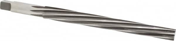 Made in USA - #10 Pin, 0.7216" Diam, 0.5799" Small End, 5/8" Diam Straight Shank, 6-13/16" Flute, Taper Pin Reamer - Exact Tooling