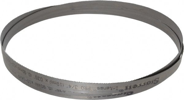 Starrett - 10 to 14 TPI, 10' Long x 3/4" Wide x 0.035" Thick, Welded Band Saw Blade - Bi-Metal, Toothed Edge, Raker Tooth Set, Contour Cutting - Exact Tooling
