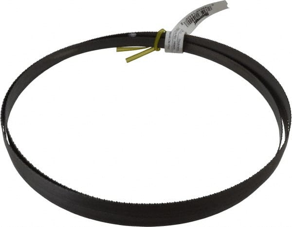 Starrett - 14 TPI, 7' 8" Long x 1/2" Wide x 0.035" Thick, Welded Band Saw Blade - Bi-Metal, Toothed Edge, Raker Tooth Set, Contour Cutting - Exact Tooling