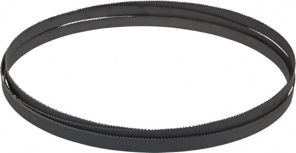 Starrett - 10 to 14 TPI, 7' 9-1/2" Long x 1/2" Wide x 0.035" Thick, Welded Band Saw Blade - Bi-Metal, Toothed Edge, Raker Tooth Set, Contour Cutting - Exact Tooling