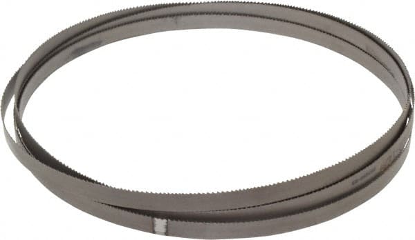 Starrett - 10 to 14 TPI, 12' 10" Long x 1/2" Wide x 0.025" Thick, Welded Band Saw Blade - Bi-Metal, Toothed Edge, Raker Tooth Set, Contour Cutting - Exact Tooling