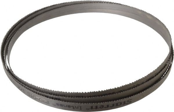 Starrett - 8 to 12 TPI, 12' 10" Long x 1/2" Wide x 0.035" Thick, Welded Band Saw Blade - Bi-Metal, Toothed Edge, Raker Tooth Set, Contour Cutting - Exact Tooling