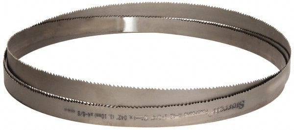 Starrett - 4 to 6 TPI, 15' 4" Long x 1-1/4" Wide x 0.042" Thick, Welded Band Saw Blade - Bi-Metal, Toothed Edge, Raker Tooth Set, Contour Cutting - Exact Tooling