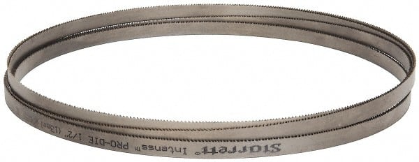 Starrett - 10 to 14 TPI, 16' Long x 1/2" Wide x 0.035" Thick, Welded Band Saw Blade - Bi-Metal, Toothed Edge, Raker Tooth Set, Contour Cutting - Exact Tooling