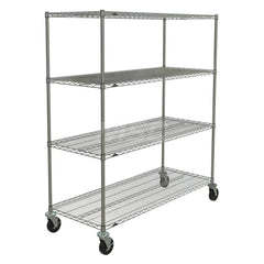 Metro - Carts; Type: Wire ; Load Capacity (Lb.): 600.000 ; Number of Shelves: 4 ; Width (Inch): 26-3/16 ; Length (Inch): 62 ; Height (Inch): 67-7/8 - Exact Tooling