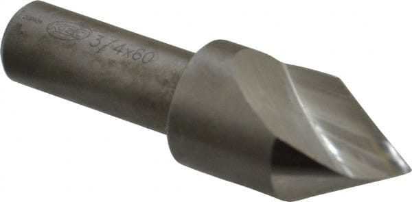 Keo - 3/4" Head Diam, 1/2" Shank Diam, 1 Flute 60° High Speed Steel Countersink - Exact Tooling