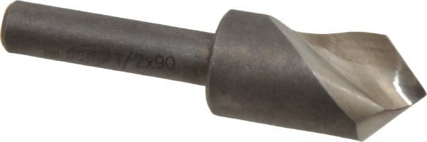 Keo - 1/2" Head Diam, 1/4" Shank Diam, 1 Flute 90° High Speed Steel Countersink - Exact Tooling