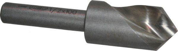 Keo - 1/2" Head Diam, 1/4" Shank Diam, 1 Flute 100° High Speed Steel Countersink - Exact Tooling