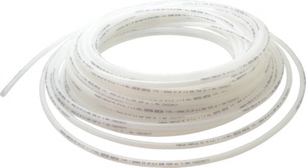 Parker - 10mm OD, 100' Long, Polyethylene Tube - Natural, -80 to 150°F - Exact Tooling