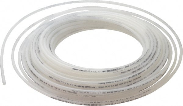Parker - 6mm OD, 100' Long, Polyethylene Tube - Natural, -80 to 150°F - Exact Tooling