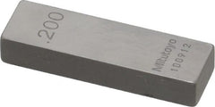 Mitutoyo - 0.2" Rectangular Steel Gage Block - Accuracy Grade 0, Includes Certificate of Inspection - Exact Tooling