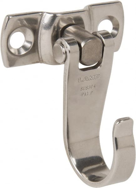 Sugatsune - 1-21/32" Wide x 2-13/32" High x 0.08" Thick, Flex Hook - 1-1/8" Projection, Mirror Finish - Exact Tooling