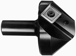 Cutting Tool Technologies - 100° Included Angle, 0.94" Max Cut Diam, 0.94mm Body Diam, 1/2" Shank Diam, 2-3/8" OAL, Indexable Countersink - 0.28" LOC, Triangle Insert, TNMG 322 Insert Style, Negative Rake, Series NC - Exact Tooling