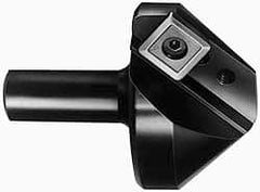 Cutting Tool Technologies - 100° Included Angle, 0.94" Max Cut Diam, 0.94mm Body Diam, 1/2" Shank Diam, 2-3/8" OAL, Indexable Countersink - 0.28" LOC, Triangle Insert, TNMG 322 Insert Style, Negative Rake, Series NC - Exact Tooling