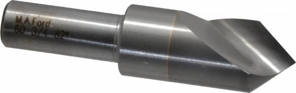 M.A. Ford - 3/4" Head Diam, 1/2" Shank Diam, 1 Flute 82° Solid Carbide Countersink - Exact Tooling