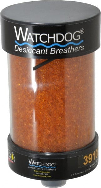 Trico - 1 Thread, 5" Diam, 9-1/4" High, 35 CFM Air Flow, ABS Plastic and Impact Modified Acrylic Dessicant Breather - -28.89 to 93.33°C, Friction Fitting (M) - Exact Tooling