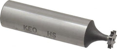 Keo - 5/16" Diam x 1/16" Face Width, High Speed Steel, 8 Teeth, Shank Connection Woodruff Keyseat Cutter - Uncoated, 2-1/16" OAL x 1/2" Shank, Straight Teeth, ANSI 202-1/2, Old Standard 206 - Exact Tooling