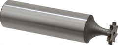 Keo - 3/8" Diam x 1/16" Face Width, High Speed Steel, 8 Teeth, Shank Connection Woodruff Keyseat Cutter - Uncoated, 2-1/16" OAL x 1/2" Shank, Straight Teeth, ANSI 203, Old Standard 211 - Exact Tooling