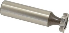 Keo - 3/8" Diam x 3/32" Face Width, High Speed Steel, 8 Teeth, Shank Connection Woodruff Keyseat Cutter - Uncoated, 2-3/32" OAL x 1/2" Shank, Straight Teeth, ANSI 303, Old Standard 212 - Exact Tooling