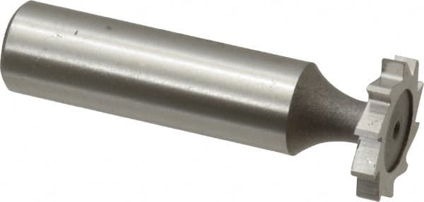 Keo - 3/4" Diam x 1/8" Face Width, High Speed Steel, 10 Teeth, Shank Connection Woodruff Keyseat Cutter - Uncoated, 2-1/8" OAL x 1/2" Shank, Straight Teeth, ANSI 406, Old Standard 7 - Exact Tooling