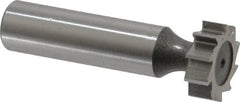 Keo - 3/4" Diam x 1/4" Face Width, High Speed Steel, 10 Teeth, Shank Connection Woodruff Keyseat Cutter - Uncoated, 2-1/4" OAL x 1/2" Shank, Straight Teeth, ANSI 806, Old Standard 91 - Exact Tooling