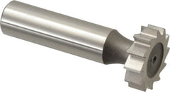 Keo - 7/8" Diam x 1/4" Face Width, High Speed Steel, 12 Teeth, Shank Connection Woodruff Keyseat Cutter - Uncoated, 2-1/4" OAL x 1/2" Shank, Straight Teeth, ANSI 807, Old Standard A - Exact Tooling