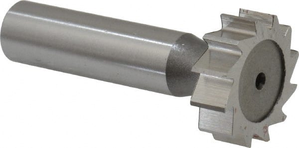 Keo - 1" Diam x 5/16" Face Width, High Speed Steel, 12 Teeth, Shank Connection Woodruff Keyseat Cutter - Uncoated, 2-5/16" OAL x 1/2" Shank, Straight Teeth, ANSI 1008, Old Standard B - Exact Tooling