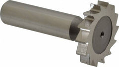 Keo - 1-1/4" Diam x 7/32" Face Width, High Speed Steel, 14 Teeth, Shank Connection Woodruff Keyseat Cutter - Uncoated, 2-7/32" OAL x 1/2" Shank, Straight Teeth, ANSI 710, Old Standard 20 - Exact Tooling