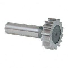 Keo - 1-1/4" Diam x 3/8" Face Width, High Speed Steel, 14 Teeth, Shank Connection Woodruff Keyseat Cutter - Uncoated, 2-3/8" OAL x 1/2" Shank, Straight Teeth, ANSI 1210, Old Standard E - Exact Tooling