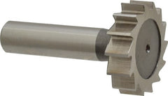Keo - 1-3/8" Diam x 3/8" Face Width, High Speed Steel, 14 Teeth, Shank Connection Woodruff Keyseat Cutter - Uncoated, 2-3/8" OAL x 1/2" Shank, Straight Teeth, ANSI 1211, Old Standard F - Exact Tooling