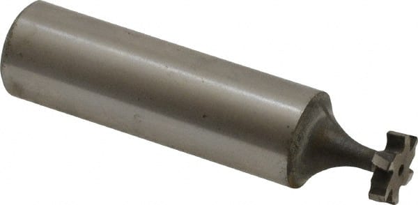 Keo - 3/8" Diam x 3/32" Face Width, High Speed Steel, 6 Teeth, Shank Connection Woodruff Keyseat Cutter - Uncoated, 2-3/32" OAL x 1/2" Shank, Staggered Teeth, ANSI 303, Old Standard 212 - Exact Tooling