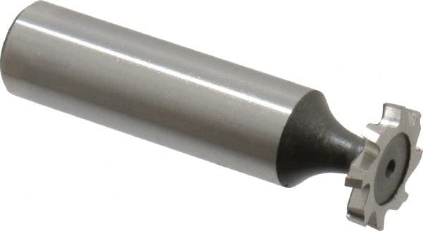 Keo - 5/8" Diam x 3/32" Face Width, High Speed Steel, 8 Teeth, Shank Connection Woodruff Keyseat Cutter - Uncoated, 2-3/32" OAL x 1/2" Shank, Staggered Teeth, ANSI 305, Old Standard 4 - Exact Tooling