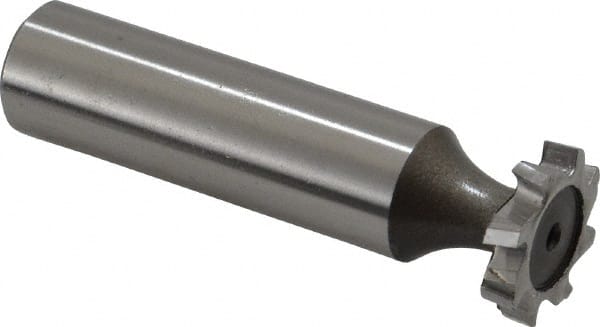 Keo - 5/8" Diam x 1/8" Face Width, High Speed Steel, 8 Teeth, Shank Connection Woodruff Keyseat Cutter - Uncoated, 2-1/8" OAL x 1/2" Shank, Staggered Teeth, ANSI 405, Old Standard 5 - Exact Tooling