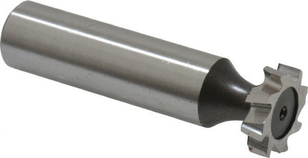 Keo - 5/8" Diam x 5/32" Face Width, High Speed Steel, 8 Teeth, Shank Connection Woodruff Keyseat Cutter - Uncoated, 2-5/32" OAL x 1/2" Shank, Staggered Teeth, ANSI 505, Old Standard 6 - Exact Tooling