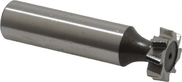 Keo - 5/8" Diam x 3/16" Face Width, High Speed Steel, 8 Teeth, Shank Connection Woodruff Keyseat Cutter - Uncoated, 2-3/16" OAL x 1/2" Shank, Staggered Teeth, ANSI 605, Old Standard 61 - Exact Tooling