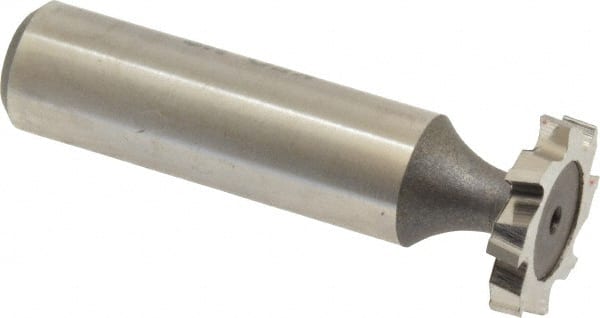 Keo - 3/4" Diam x 1/8" Face Width, High Speed Steel, 8 Teeth, Shank Connection Woodruff Keyseat Cutter - Uncoated, 2-1/8" OAL x 1/2" Shank, Staggered Teeth, ANSI 406, Old Standard 7 - Exact Tooling