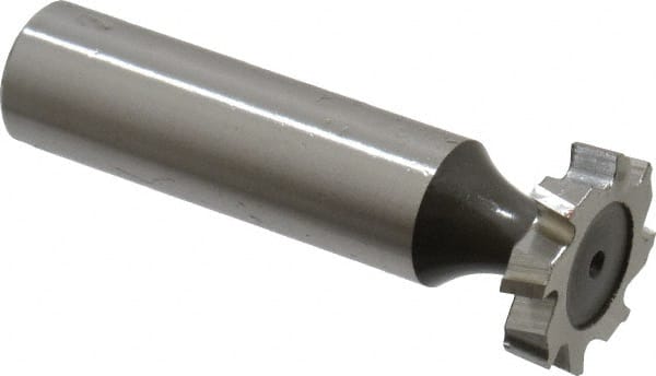 Keo - 3/4" Diam x 5/32" Face Width, High Speed Steel, 8 Teeth, Shank Connection Woodruff Keyseat Cutter - Uncoated, 2-5/32" OAL x 1/2" Shank, Staggered Teeth, ANSI 506, Old Standard 8 - Exact Tooling