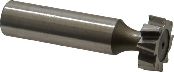 Keo - 3/4" Diam x 1/4" Face Width, High Speed Steel, 8 Teeth, Shank Connection Woodruff Keyseat Cutter - Uncoated, 2-1/4" OAL x 1/2" Shank, Staggered Teeth, ANSI 806, Old Standard 91 - Exact Tooling