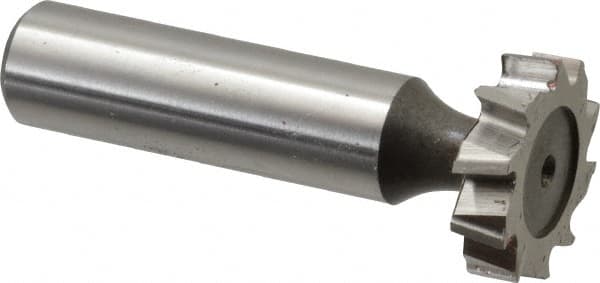 Keo - 7/8" Diam x 7/32" Face Width, High Speed Steel, 10 Teeth, Shank Connection Woodruff Keyseat Cutter - Uncoated, 2-7/32" OAL x 1/2" Shank, Staggered Teeth, ANSI 707, Old Standard 12 - Exact Tooling