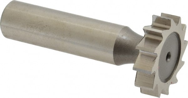 Keo - 7/8" Diam x 1/4" Face Width, High Speed Steel, 10 Teeth, Shank Connection Woodruff Keyseat Cutter - Uncoated, 2-1/4" OAL x 1/2" Shank, Staggered Teeth, ANSI 807, Old Standard A - Exact Tooling