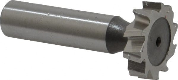 Keo - 1" Diam x 1/4" Face Width, High Speed Steel, 10 Teeth, Shank Connection Woodruff Keyseat Cutter - Uncoated, 2-1/4" OAL x 1/2" Shank, Staggered Teeth, ANSI 808, Old Standard 15 - Exact Tooling
