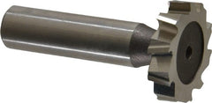 Keo - 1-1/8" Diam x 1/4" Face Width, High Speed Steel, 10 Teeth, Shank Connection Woodruff Keyseat Cutter - Uncoated, 2-1/4" OAL x 1/2" Shank, Staggered Teeth, ANSI 809, Old Standard 18 - Exact Tooling